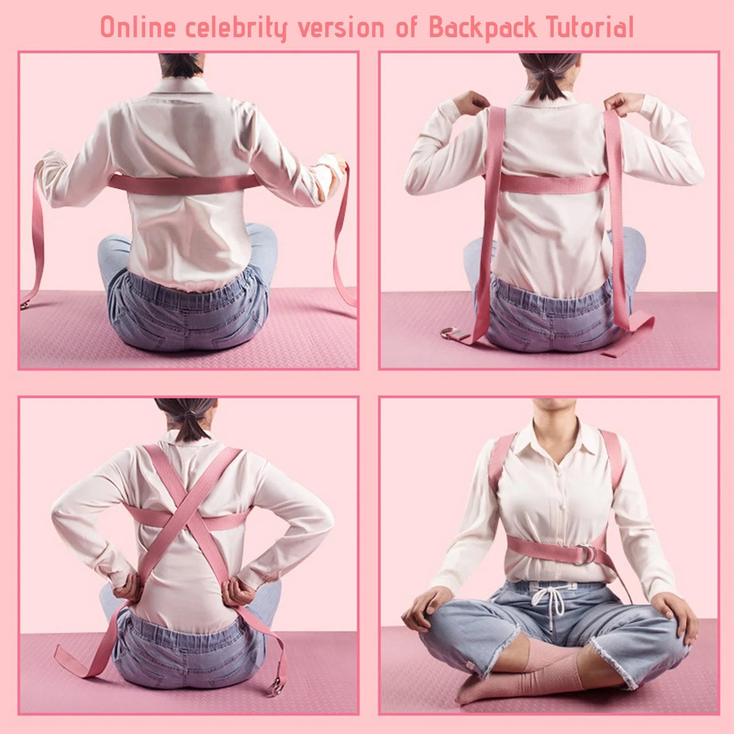 School Sports & Outdoors Yoga Strap Bands for Stretching Belt Pilates Dance Straps with Safe Adjustion D-Ring Buckle, Non Elastis Accessories, Home Gift