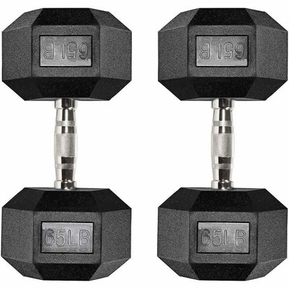 Six-Sided Rubber Coated Hex Dumbbell Sets