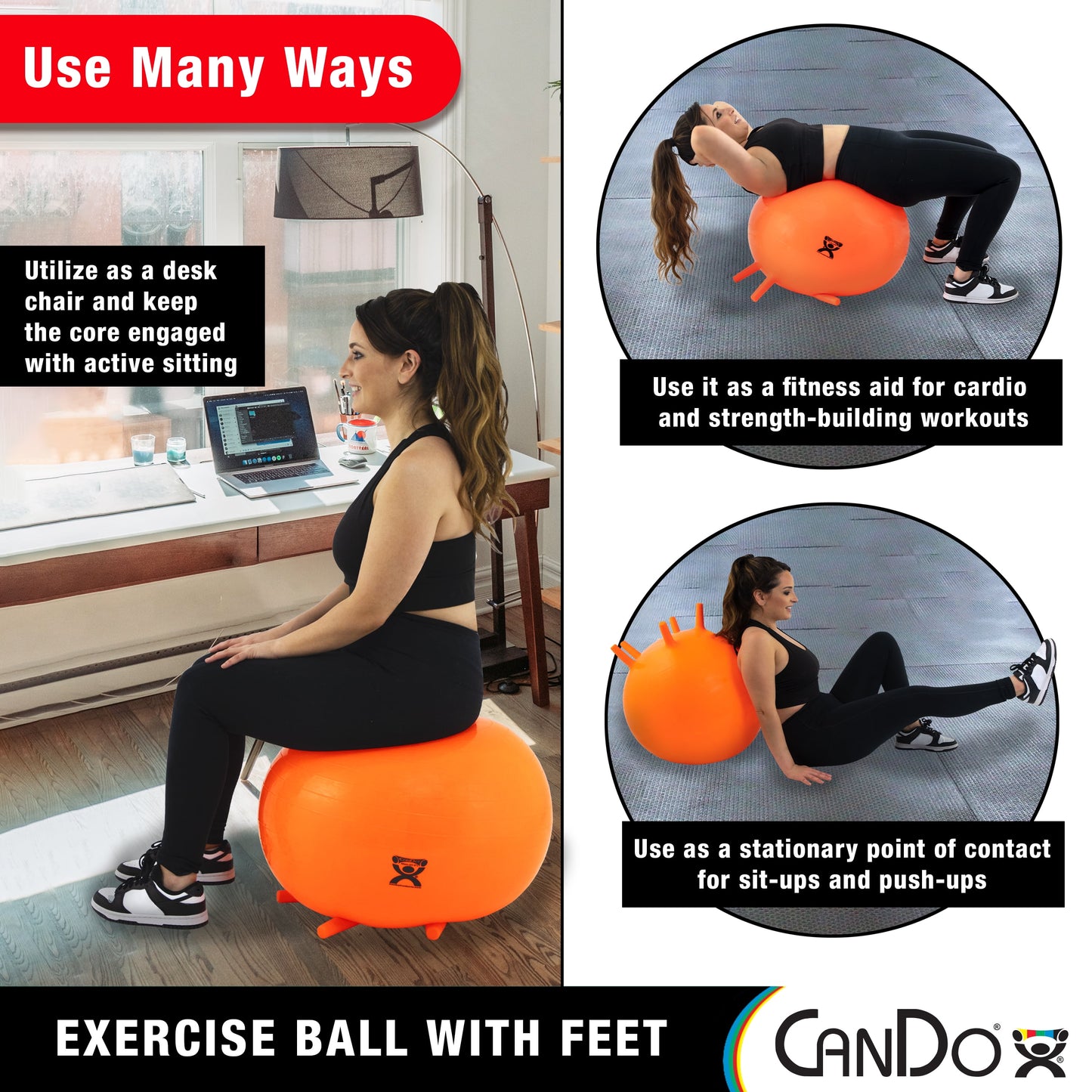 Exercise Ball with Stability Feet 30 In