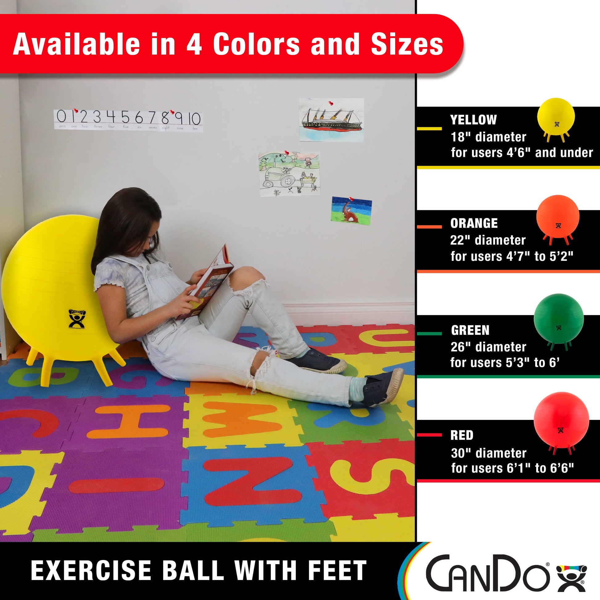 Exercise Ball with Stability Feet 30 In