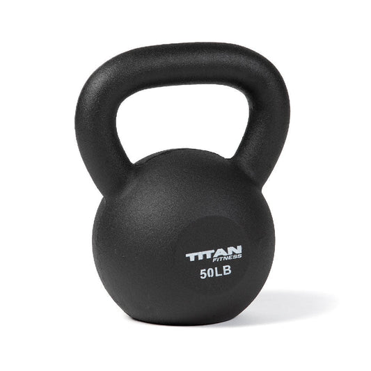 50 LB Cast Iron Kettlebell, Single Piece Casting, LB Markings, Full Body Workout