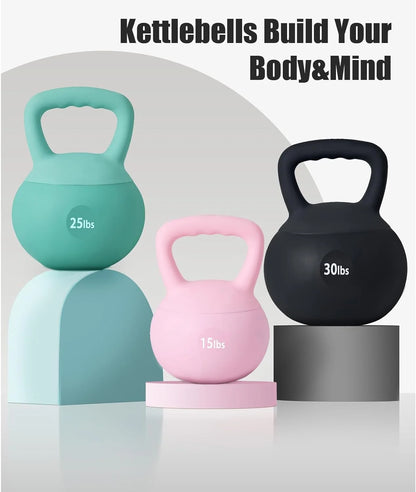 Soft Kettlebells,Iron Sand Filled Weights Strength Training Kettlebells,Shock-Proof Weights and Wide-Grip Handle,Fitness Soft Kettlebells for Women Men,Home Gym Kettlebells,Green,10Lbs