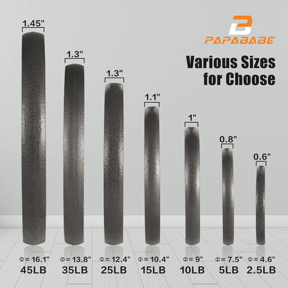 Weight Plates 2-Inch Olympic Grip Plate Sets for Strength and Conditioning Workouts and Weightlifting (45 LB, Single)
