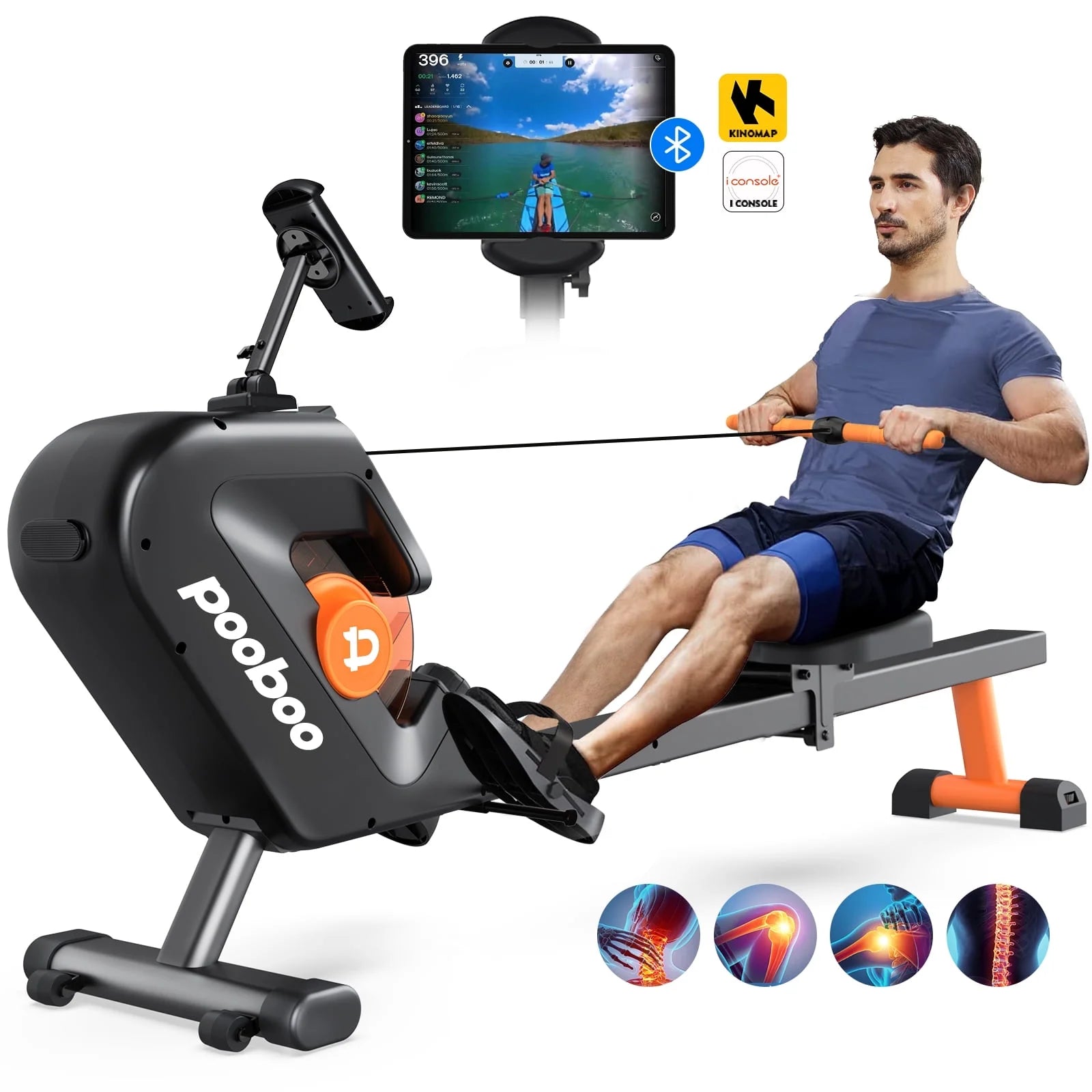85% Pre-Assembled Magnetic Rowing Machines Rower Foldable 8 Level Resistance Indoor Rower Machines Home Exercise 350Lb