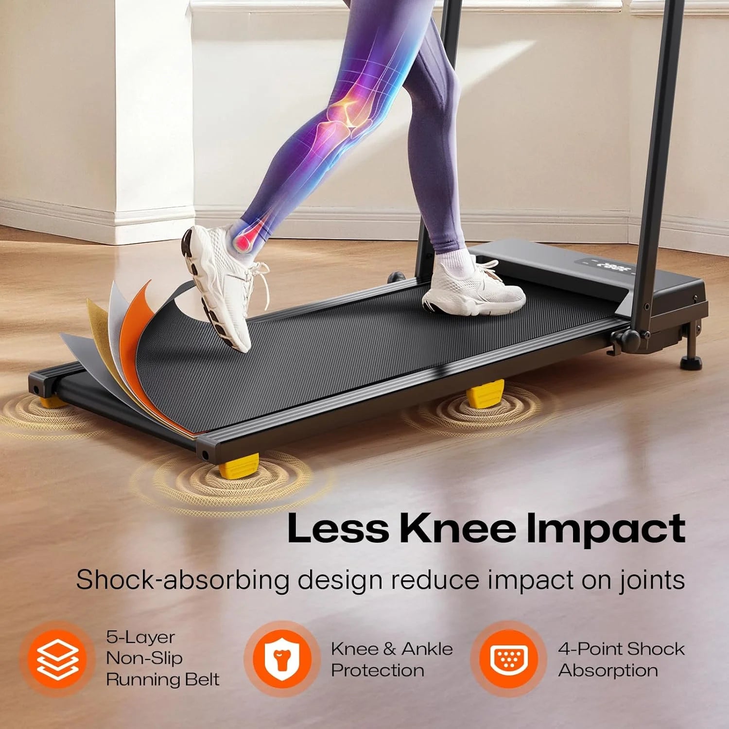 Walking Pad, 3-In-1 under Desk Treadmill for Home and Office, 2.5 HP Portable Walking Jogging Running Machine with Remote Control and LED Display
