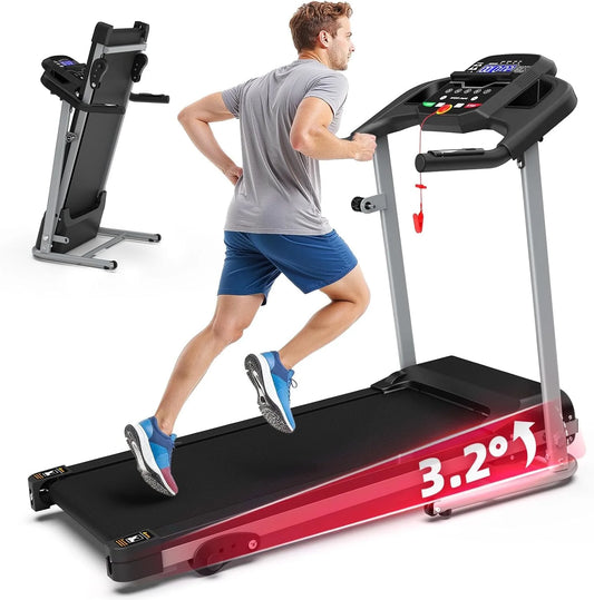 2.5HP Folding Treadmills for Home with Bluetooth & Incline, Portable Running Machine Electric Compact Treadmills Foldable for Exercise Home Gym Fitness Walking Jogging,Max Weight265Lb