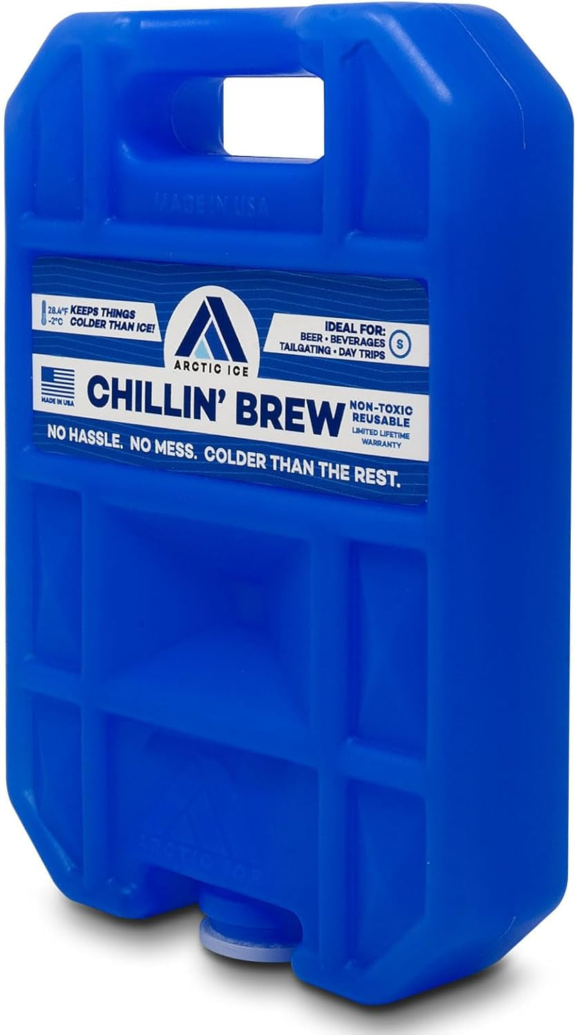 Chillin' Brew Series Long Lasting Reusable Ice Pack - Freezes at 28° Fahrenheit - Designed to Keep Beverages Colder than Ice