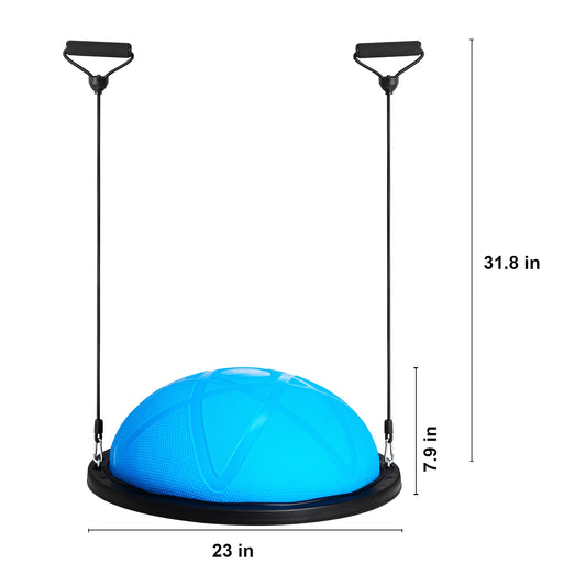 Succebuy 23In Half Exercise Ball Trainer Balance Ball Trainer 660Lbs Capacity Stability Yoga Ball for Home Gym Full Body Workout