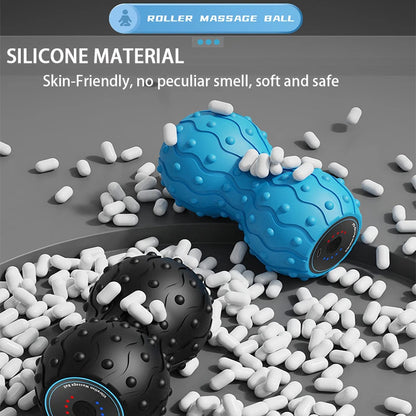 Rechargeable 5 Gears Vibrating Massage Ball Portable Peanut Massager Vibrating Foam Roller for Fitness Mobility Yoga Relaxation